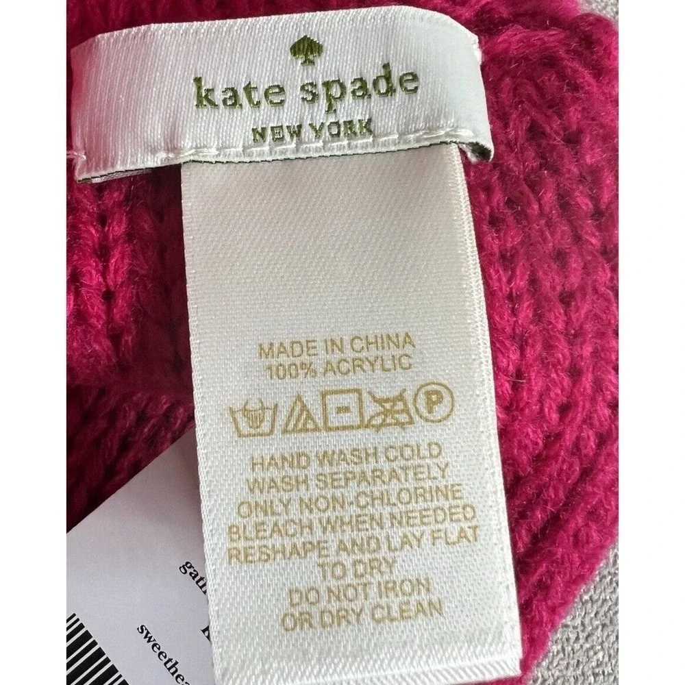 NWT Kate Spade Gathered Bow Neckwarmer Sweetheart Pink Knit